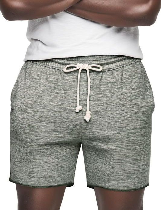 Mens Lounge Shorts Knit Terry Cloth Drawstring Athletic Sweat Shorts with Pockets 6 Inch