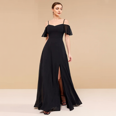 Vynelle Classic A-Line Bridesmaid Gown with Split Detail